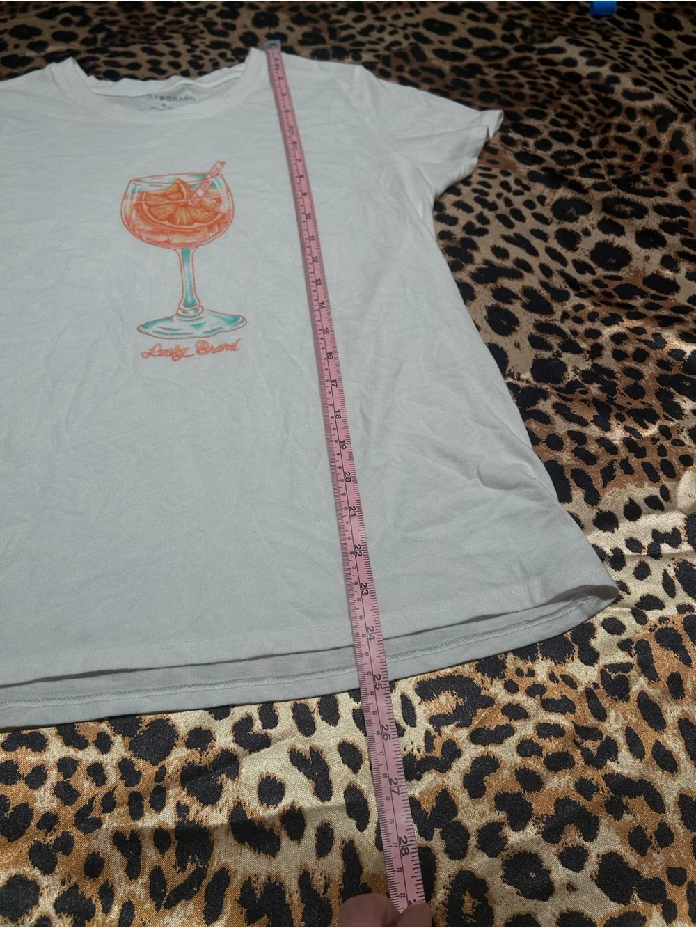 Lucky Brand Womens Aperol Spritz Graphic Tee White Cocktail Graphic T-Shirt
